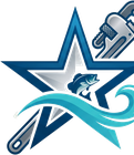 Plumbing Pros Sherman TX star logo with pipe wrench and fish, blog post: Garbage Disposal Not Working? Try This First
